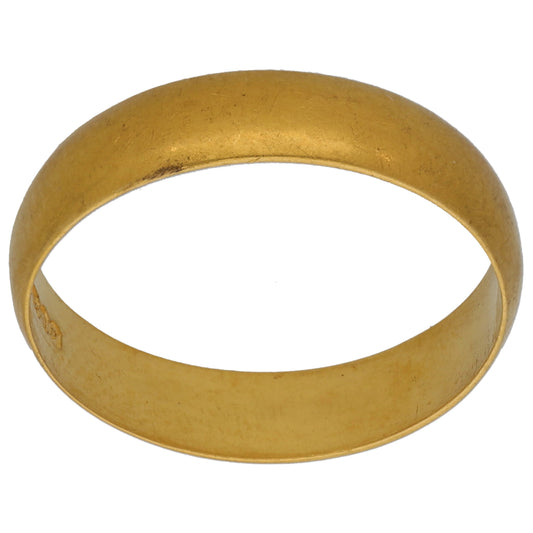 22ct Gold Plain Wedding Ring Size T