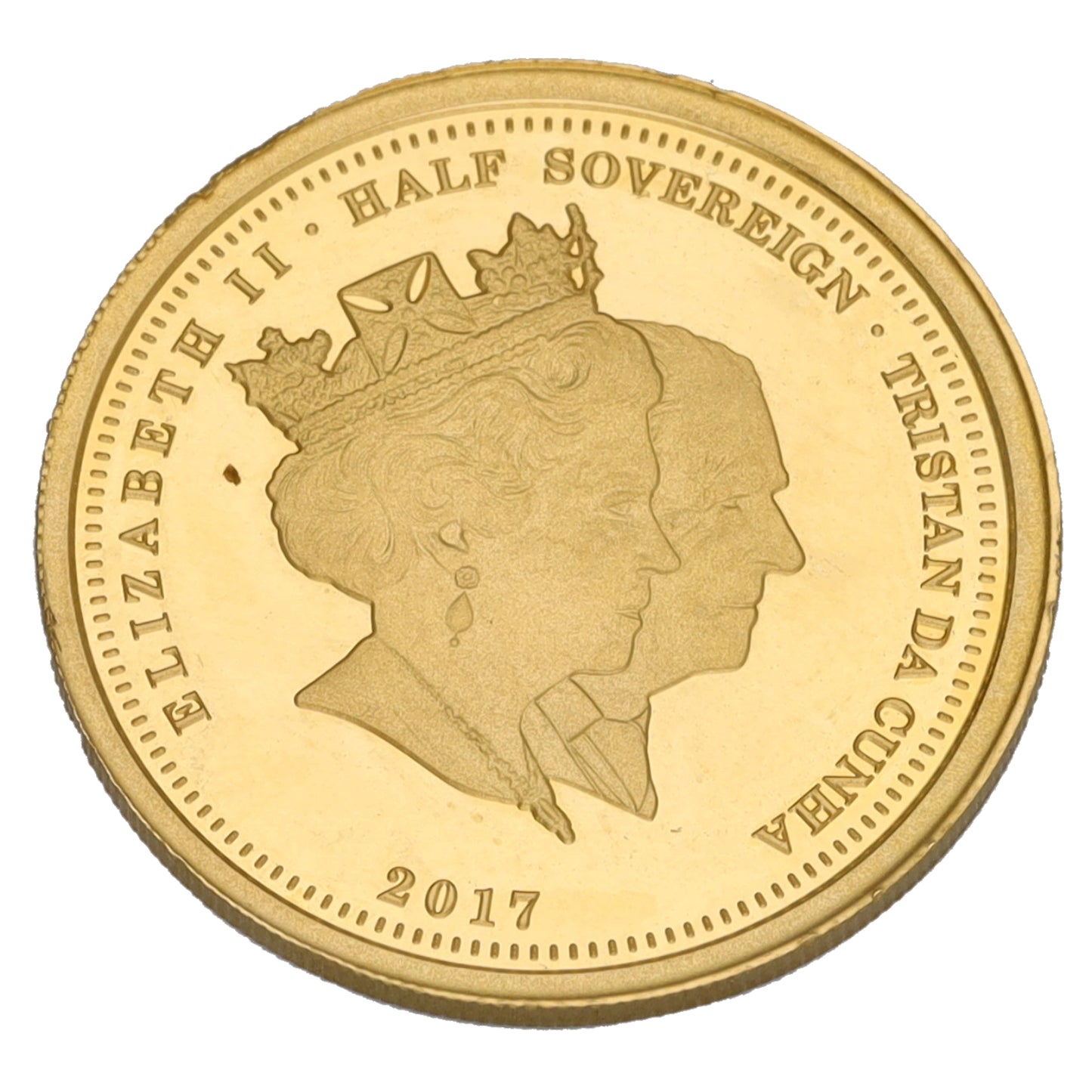22ct Gold Elizabeth & Phillip Half Sovereign Coin 2017