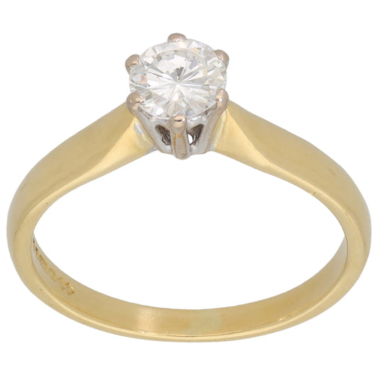 18ct Gold 0.50ct Diamond Solitaire Ring Size M