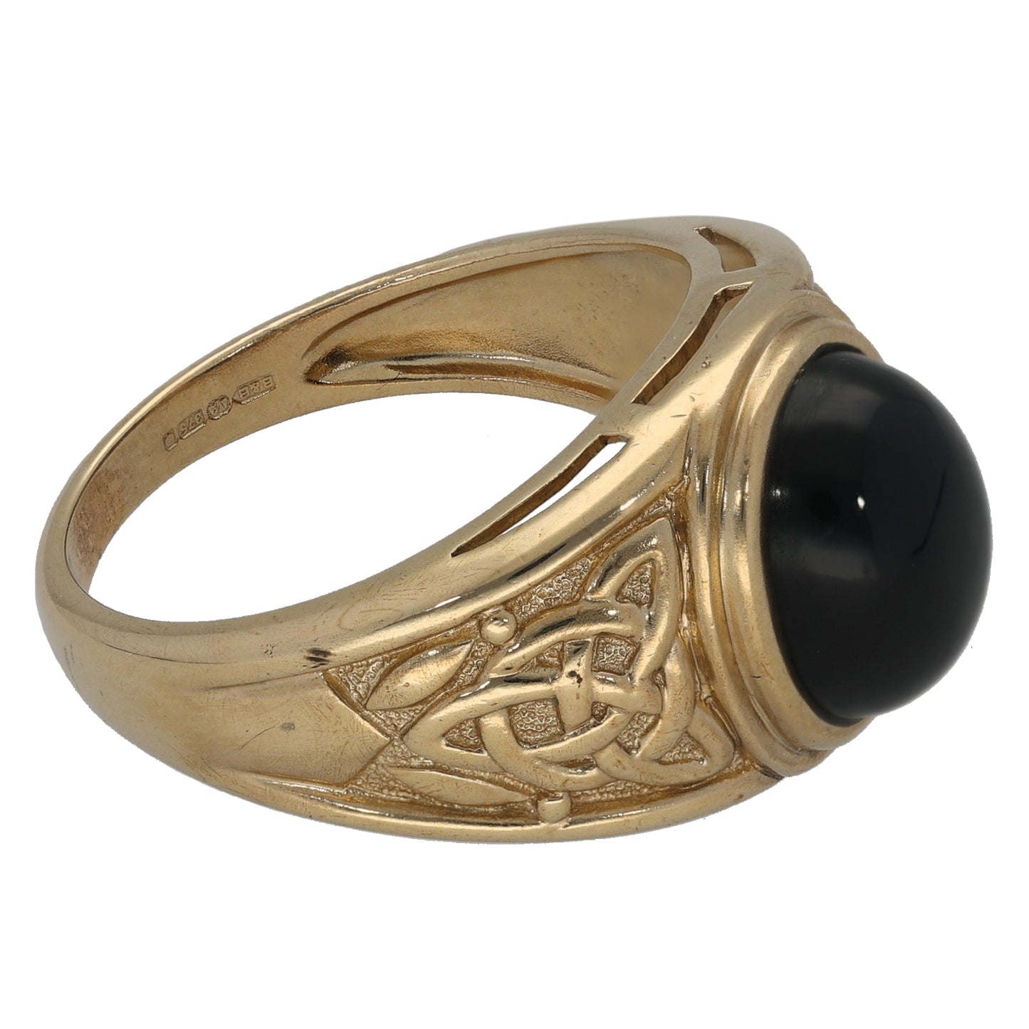 9ct Gold Onyx Single Stone Signet Ring Size W