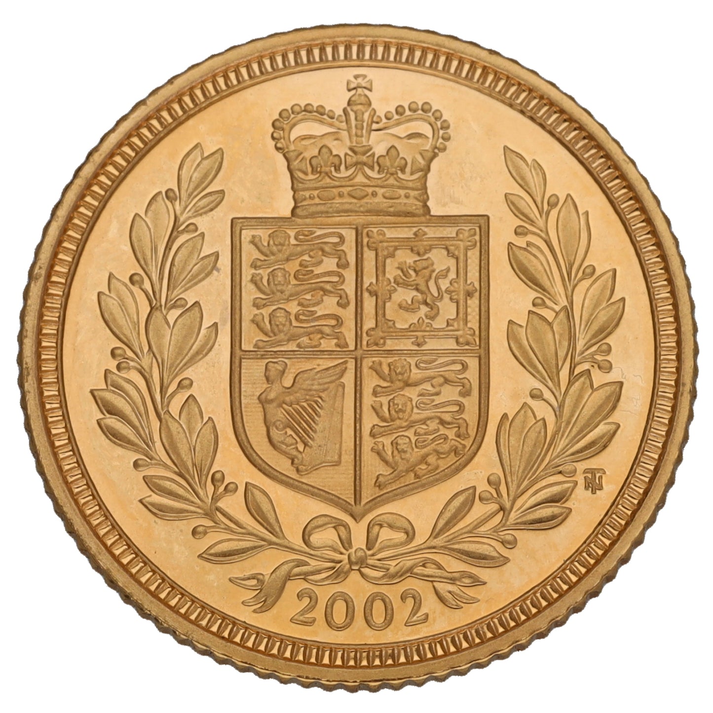 22ct Gold Queen Elizabeth II Half Sovereign Coin 2002