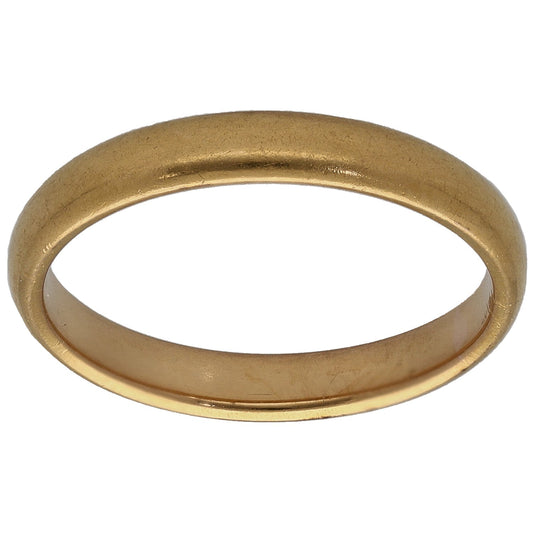 22ct Gold Plain Wedding Ring Size L
