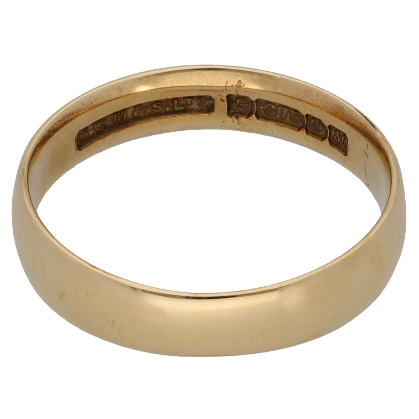 9ct Gold Plain Wedding Ring Size M