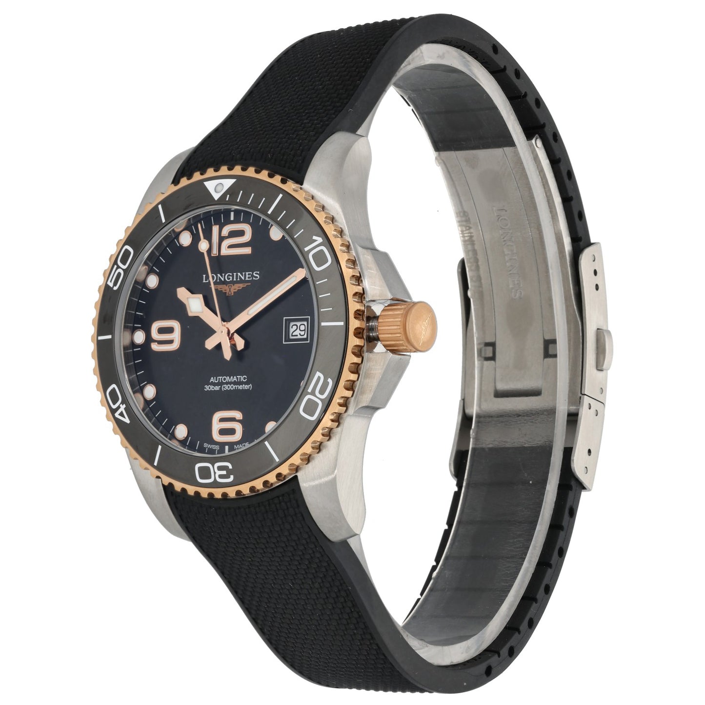 Longines Hydro Conquest L3.781.3 , Stainless Steel and gold, rubber strap