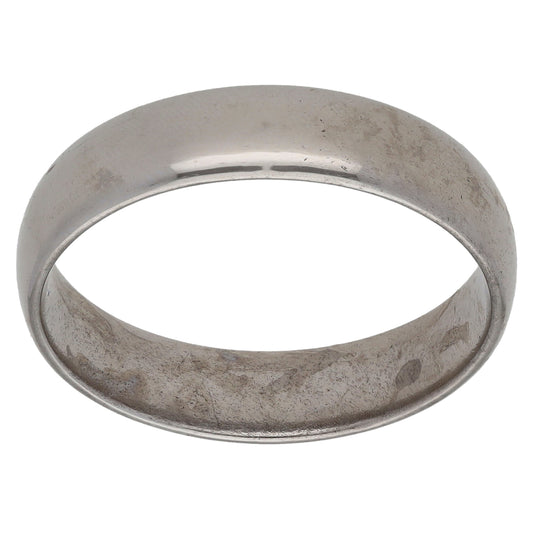 9ct White Gold Plain Wedding Ring Size S
