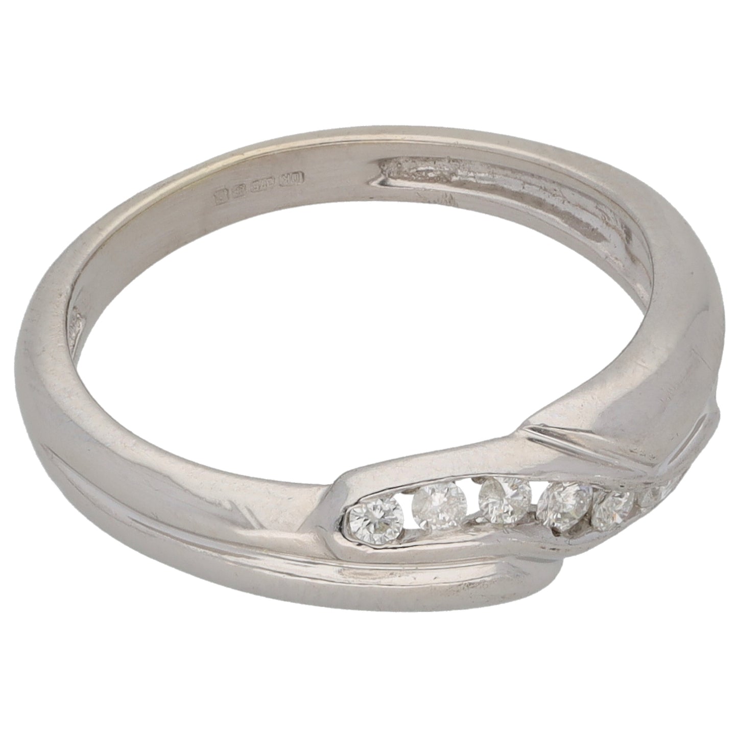 9ct White Gold 0153ct Diamond Half Eternity Ring Size N