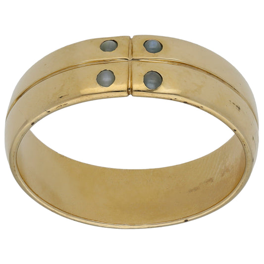 9ct Gold Chrysoberyl Patterned Wedding Ring Size S