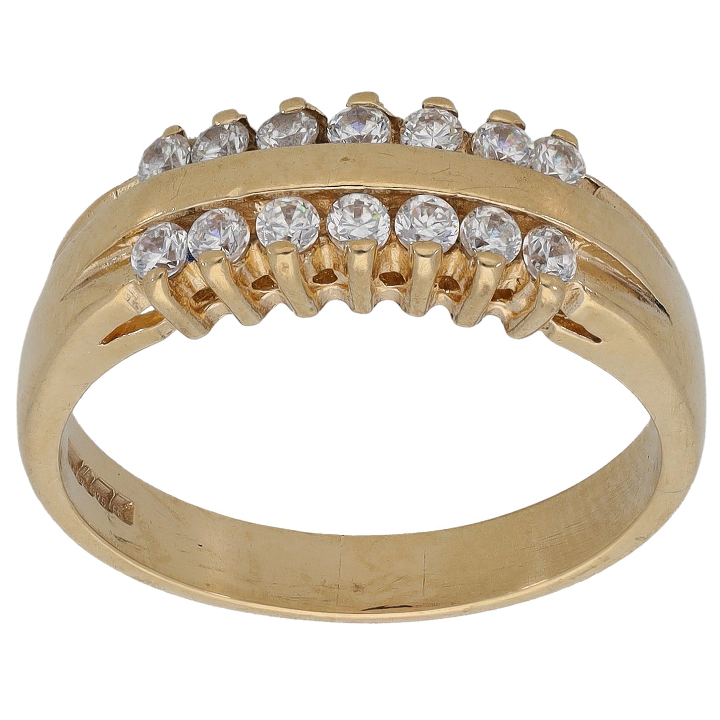 9ct Gold Cubic Zirconia Half Eternity Ring Size P