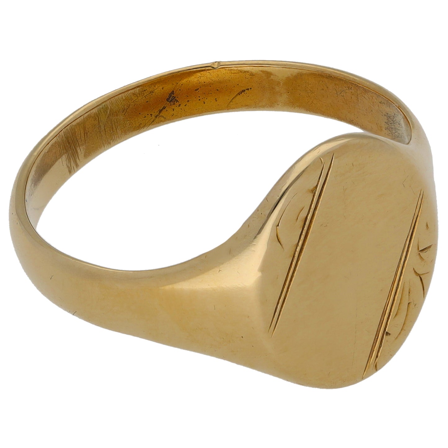 9ct Gold Plain Signet Ring Size W