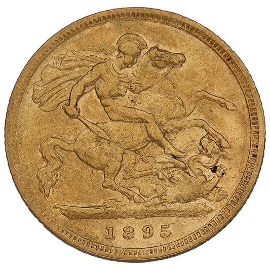 22ct Gold Queen Victoria Half Sovereign Coin 1895