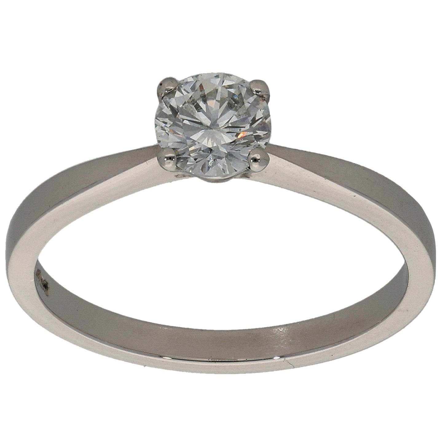 Platinum 0.50ct Diamond Solitaire Ring Size M