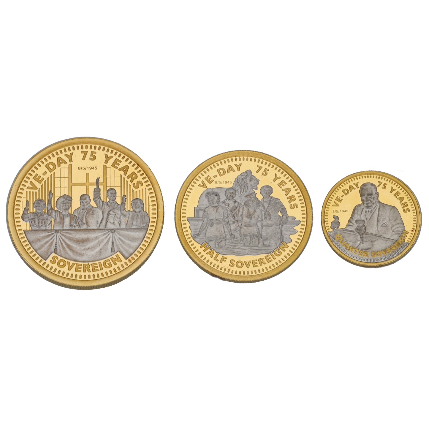 22ct Gold VE Day 75th Anniversary Sovereign Coin Set 2020