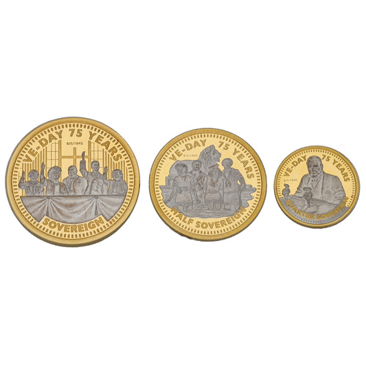 22ct Gold VE Day 75th Anniversary Sovereign Coin Set 2020