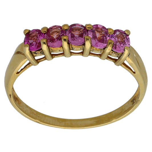 9ct Gold Sapphire Half Eternity Ring Size T