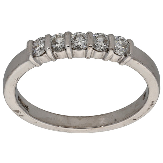 18ct White Gold 0.30ct Diamond Half Eternity Ring Size L