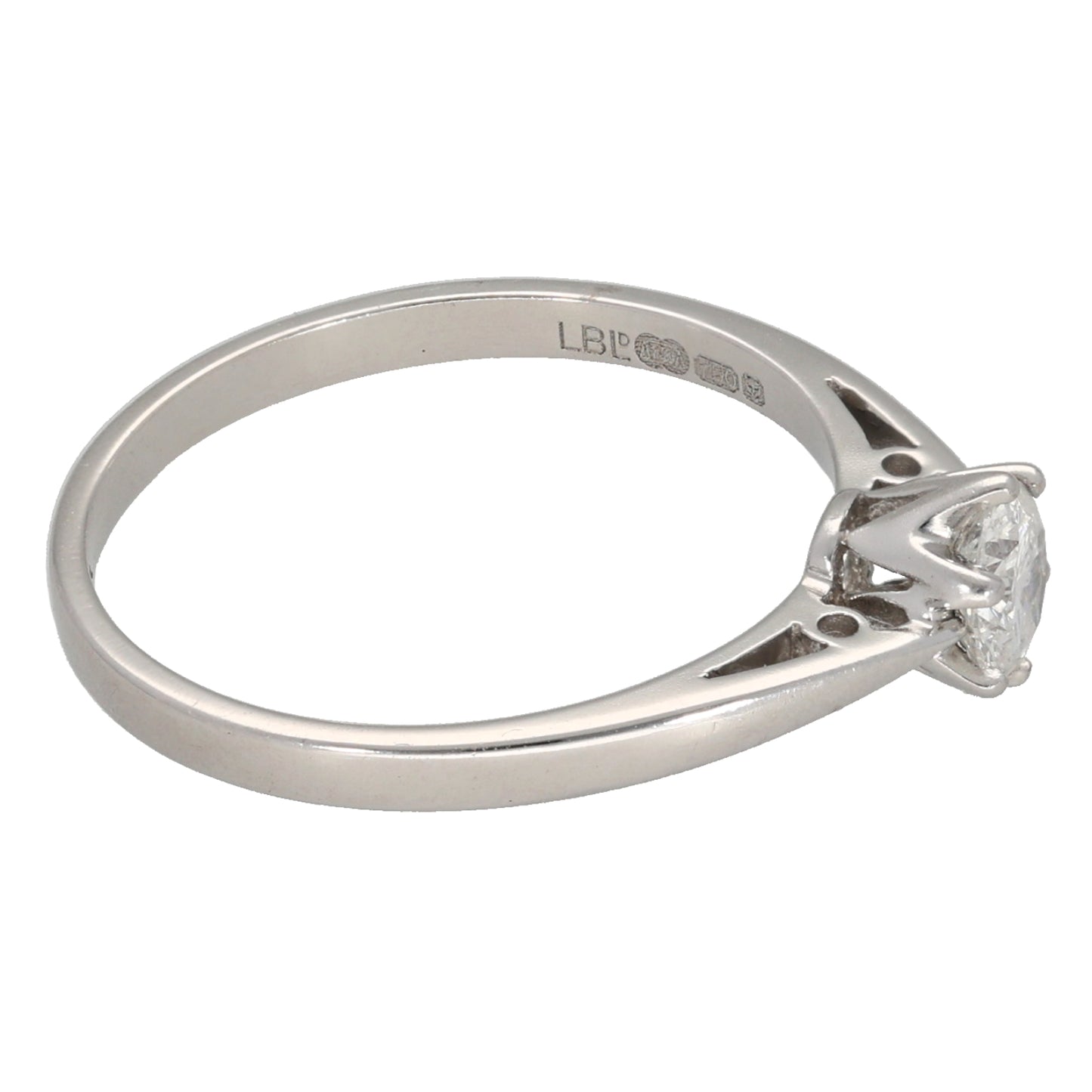 18ct White Gold 0.33ct Diamond Solitaire Ring Size M