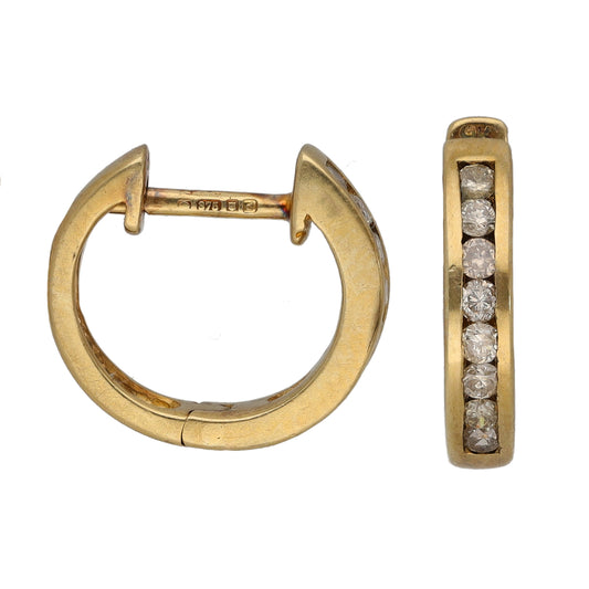 9ct Gold 0.16ct Diamond Sleeper Earrings