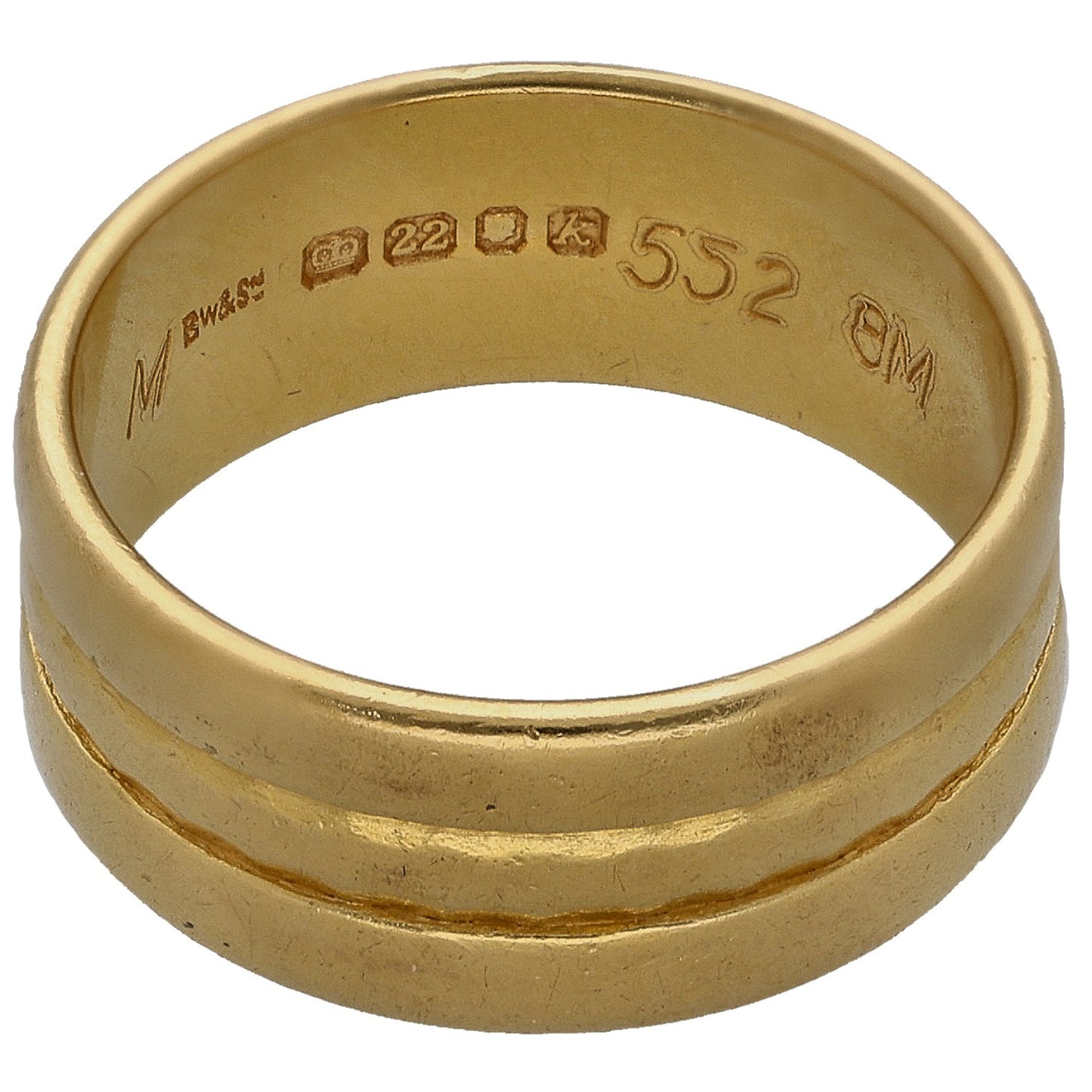 22ct Gold Patterned Wedding Ring Size M