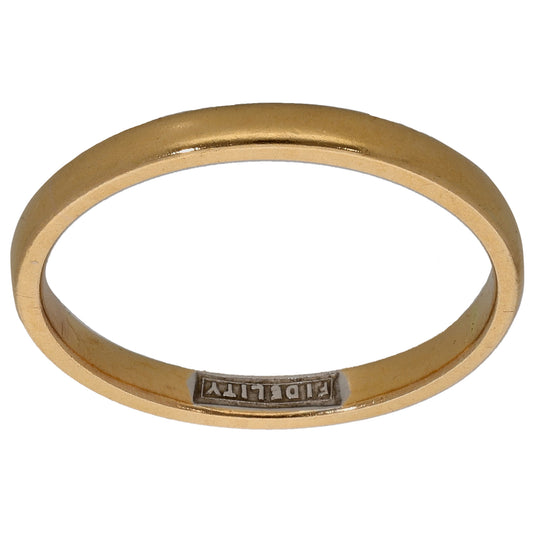 22ct Gold Plain Wedding Ring Size Q