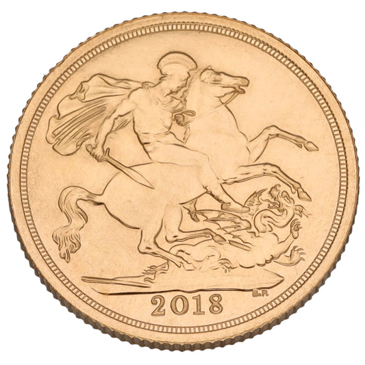 22ct Gold Queen Elizabeth II Full Sovereign Coin 2018