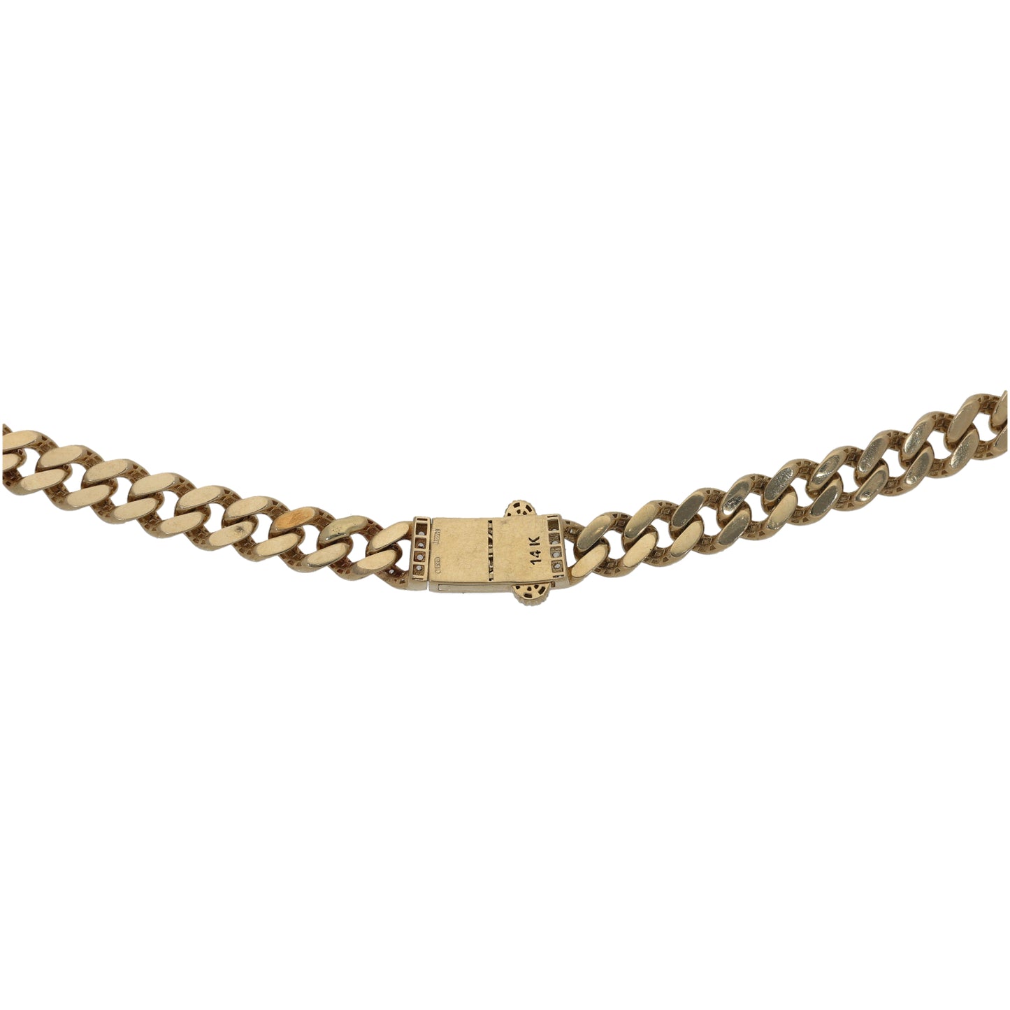 14ct Gold Cubic Zirconia Curb Chain 17"