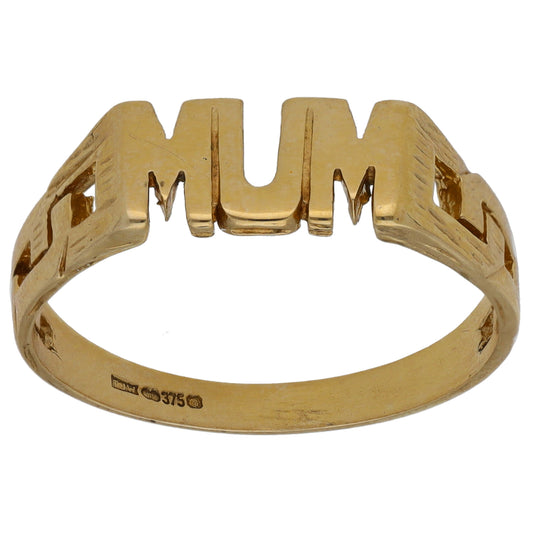 9ct Gold Mum Ring Size T