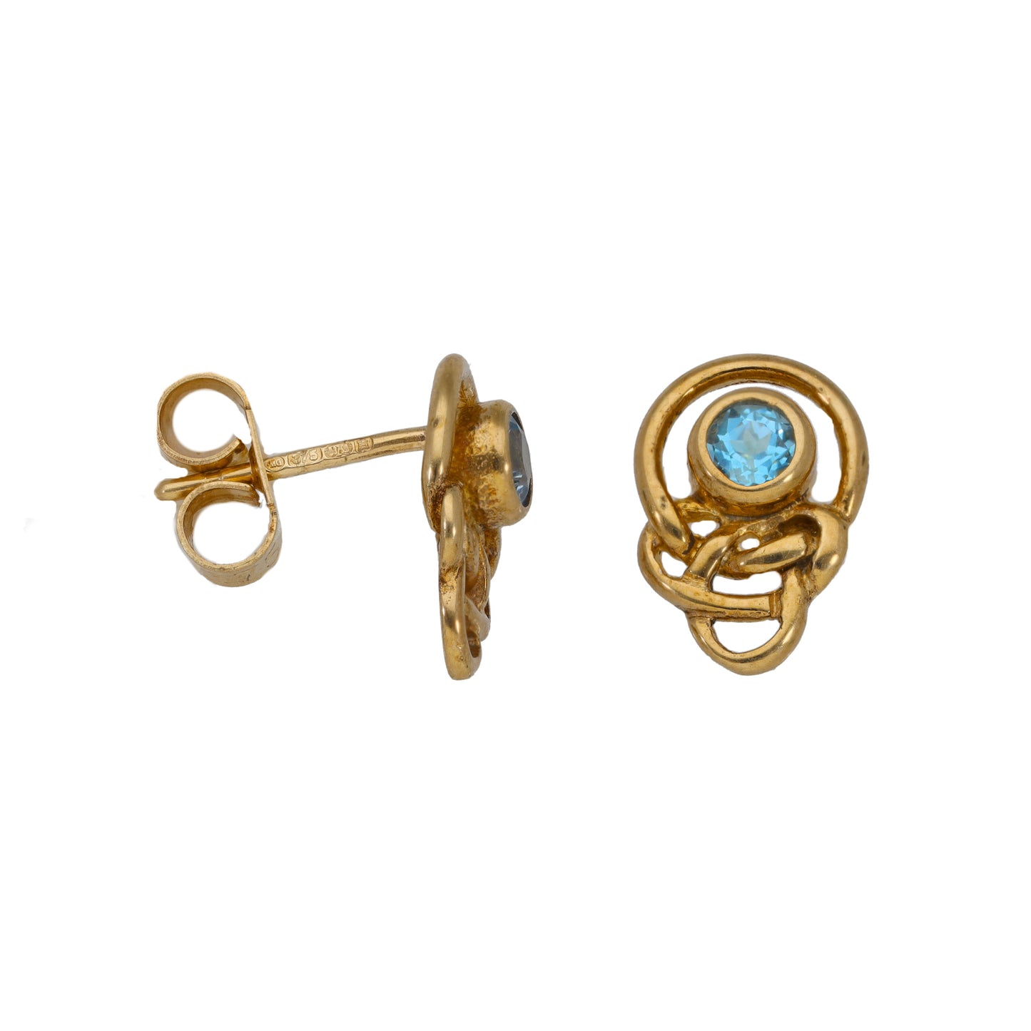 9ct Gold Topaz Single Stone Earrings