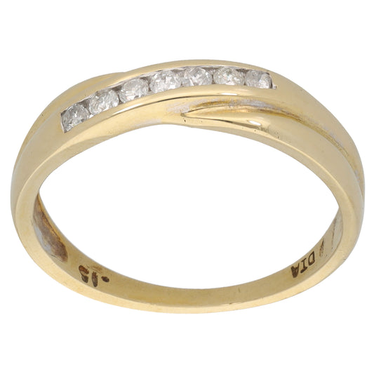 9ct Gold 0.15ct Diamond Half Eternity Ring Size N