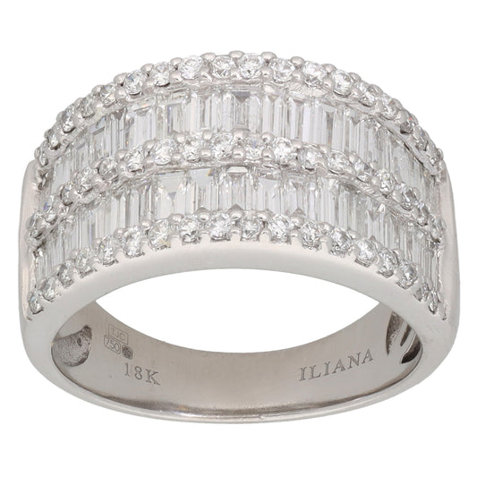 18ct White Gold 1.29ct Diamond Dress/Cocktail Ring Size N