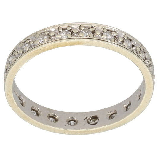 9ct White Gold 0.40ct Diamond Eternity Ring Size S