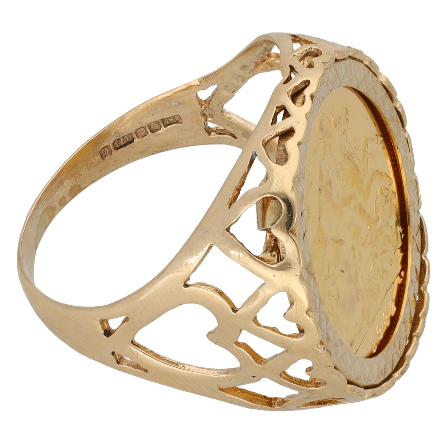 9ct Gold Coin Ring Size S