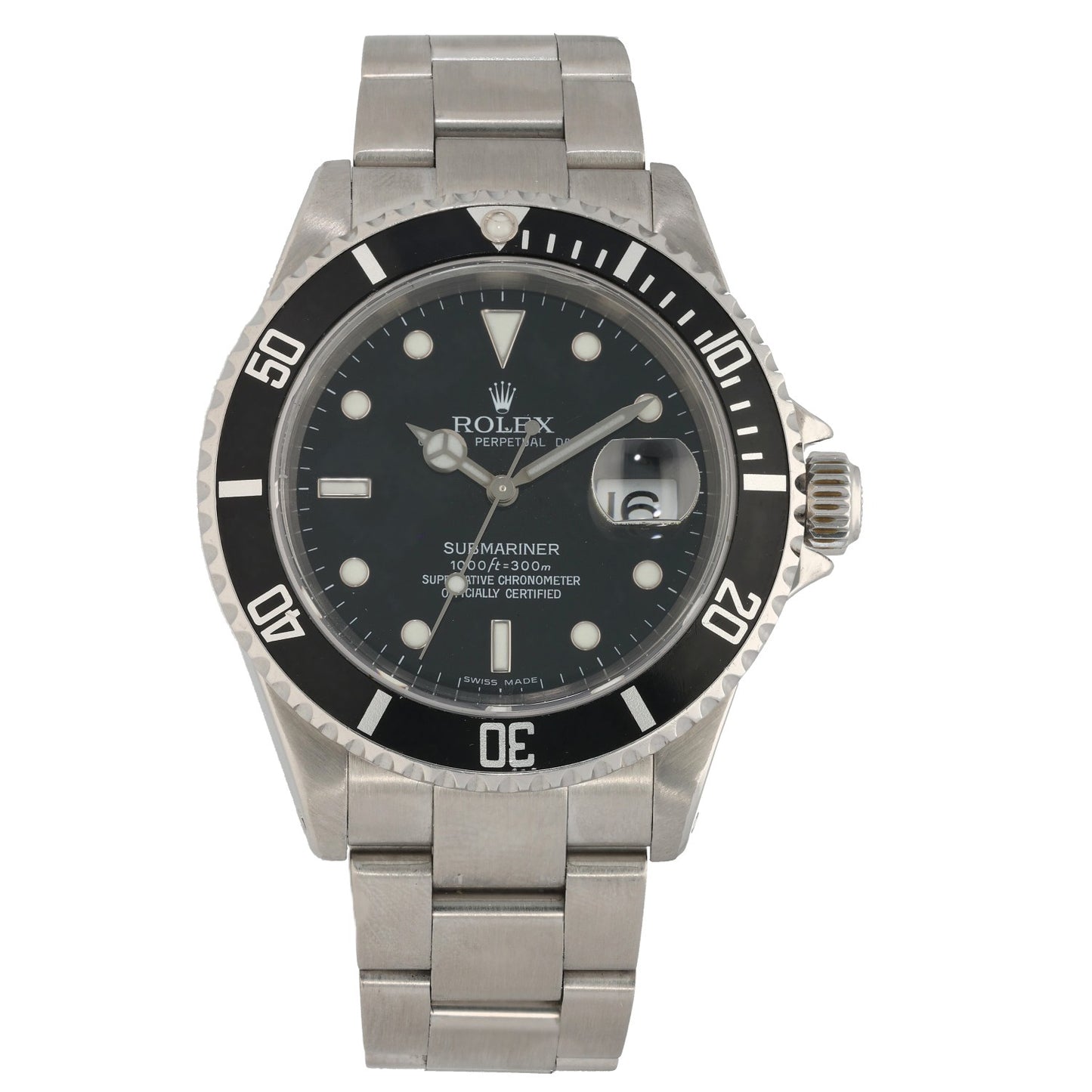 Rolex Submariner 16610, stainless steel, black dial with black bezel