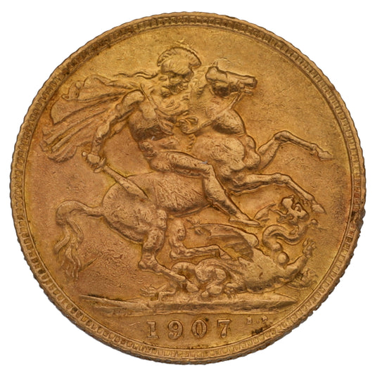 22ct Gold King Edward VII Full Sovereign Coin 1907