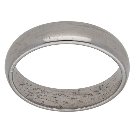 9ct White Gold Plain Wedding Ring Size S