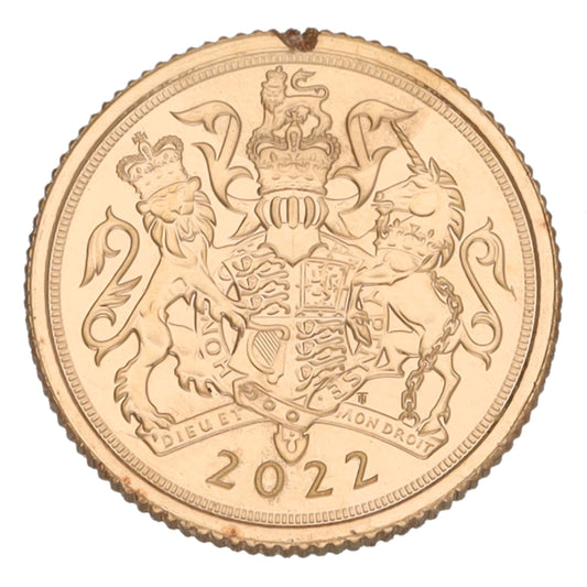 22ct Gold Queen Elizabeth II Quarter Sovereign Coin 2022