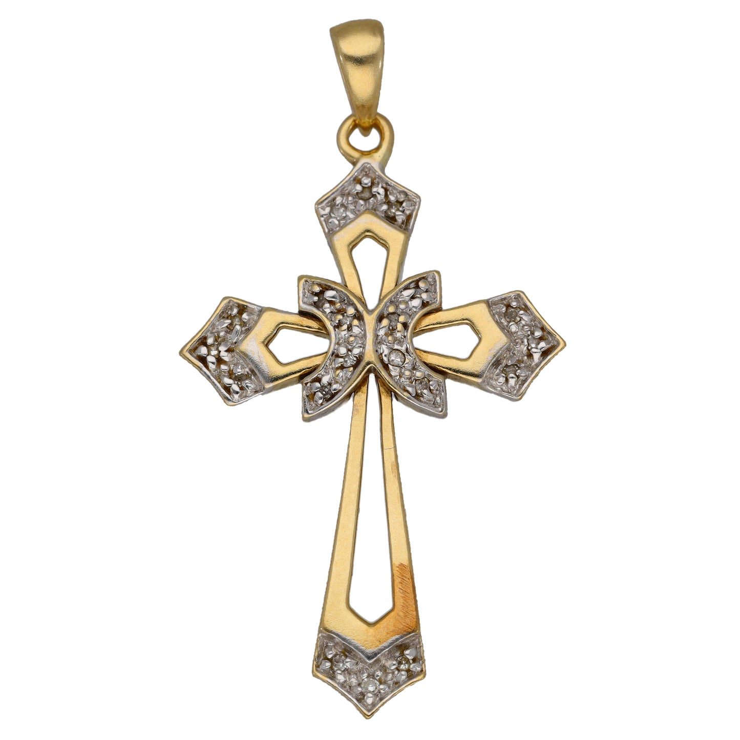 9ct Gold 0.10ct Diamond Cross Pendant