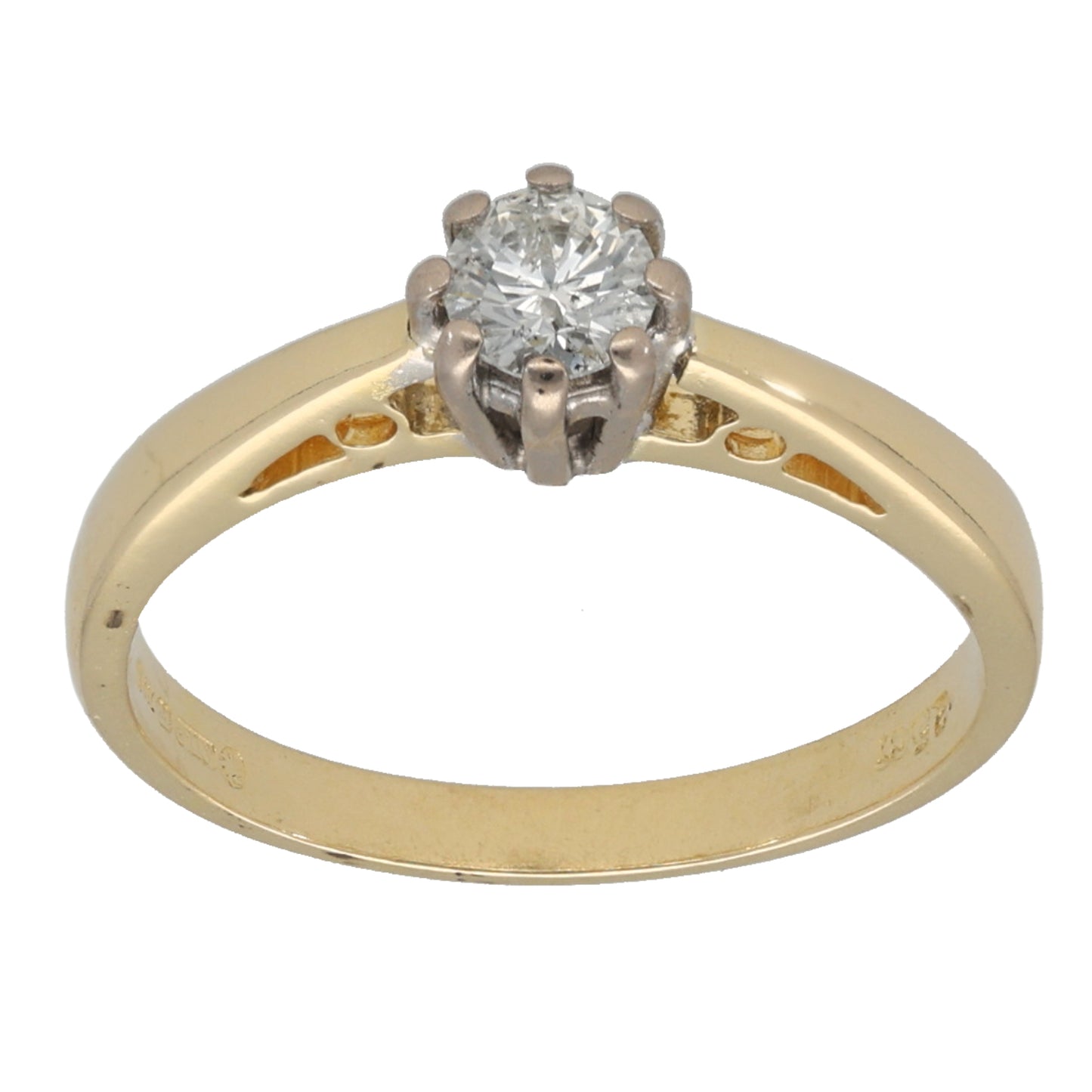 18ct Gold 0.25ct Diamond Solitaire Ring Size L