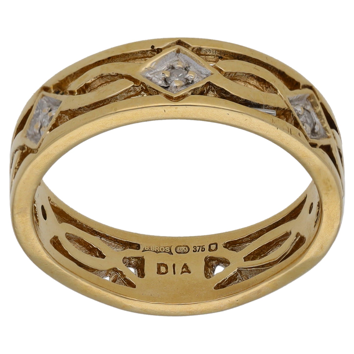 9ct Gold 0.025ct Diamond Dress/Cocktail Ring Size K