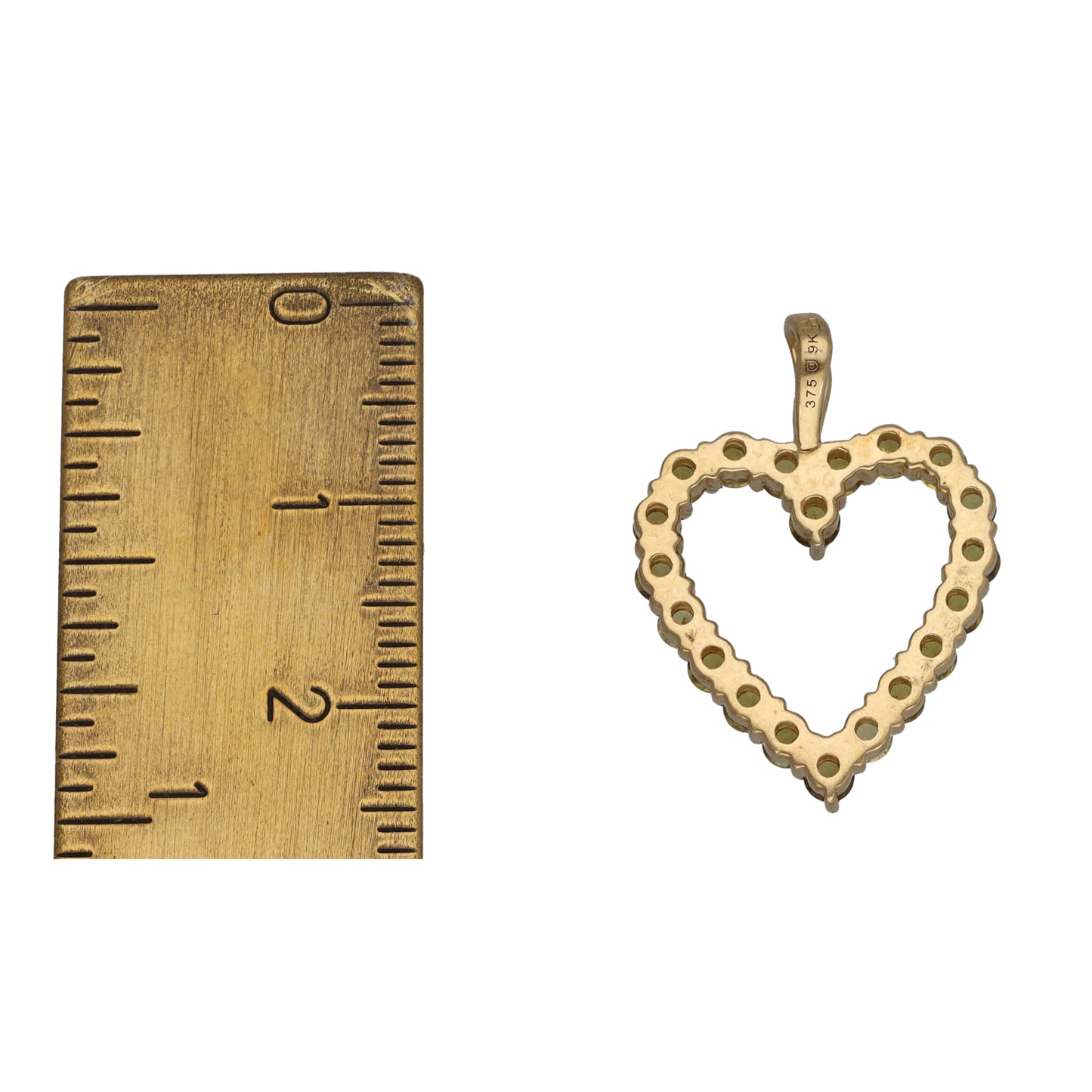 9ct Gold Yellow Sapphire Heart Pendant