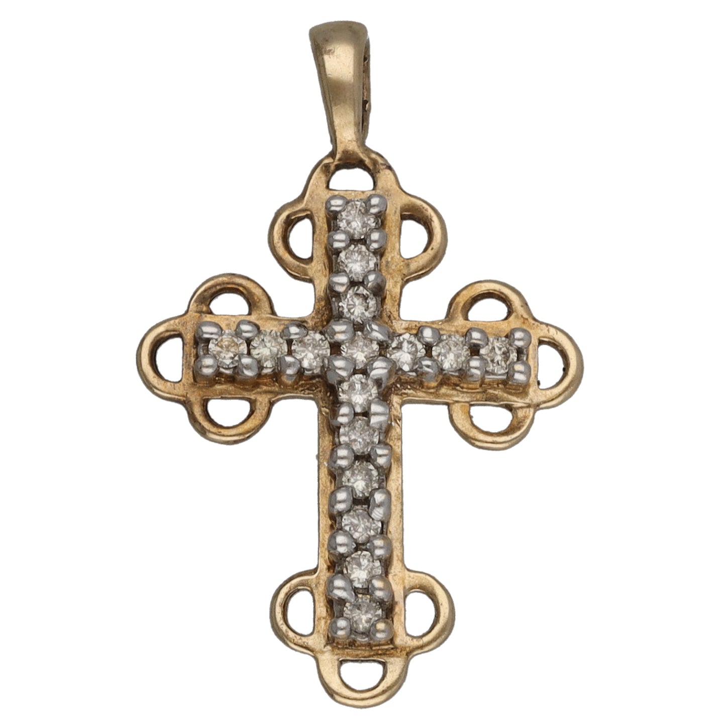 9ct Gold 0.20ct Diamond Cross Pendant