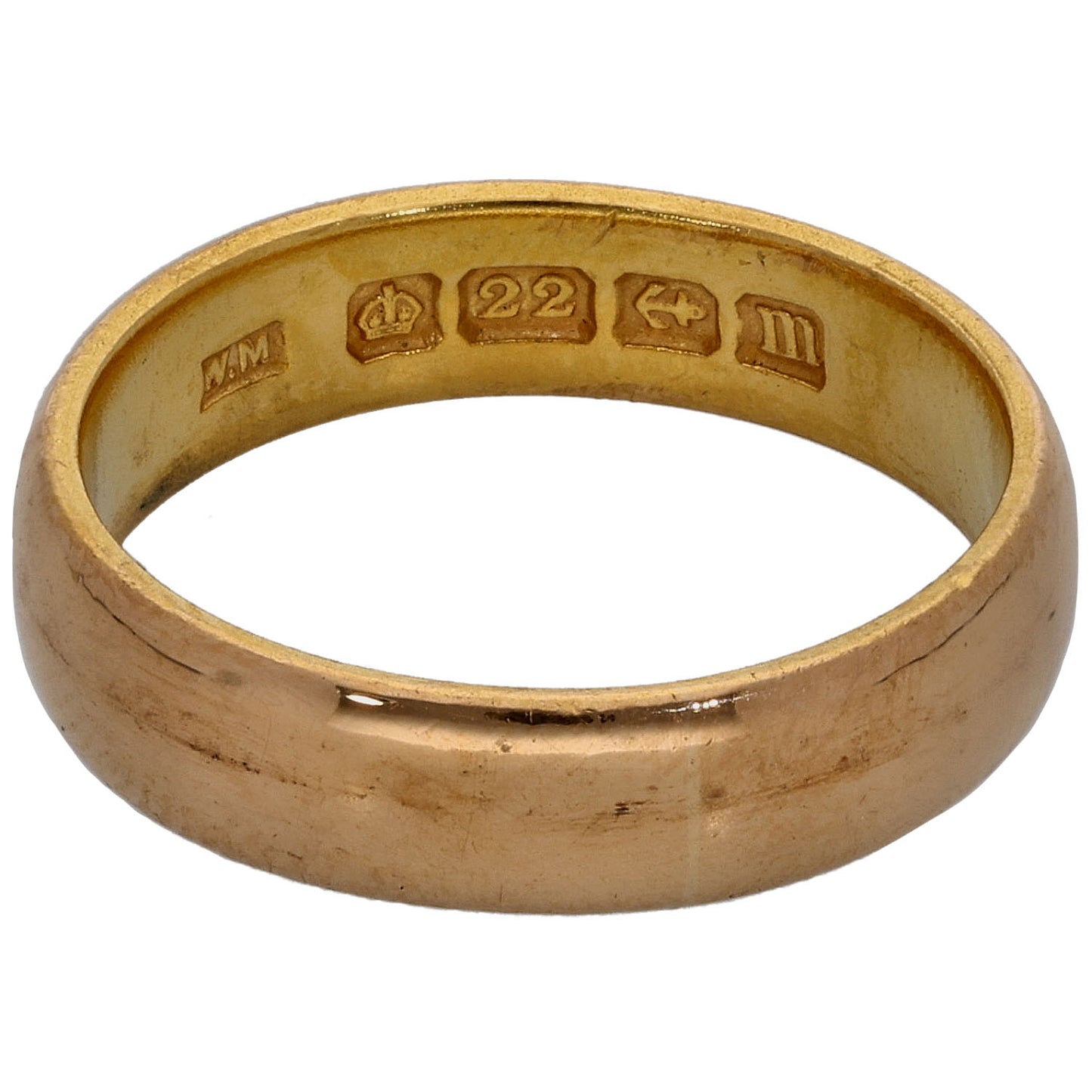 22ct Gold Plain Wedding Ring Size L