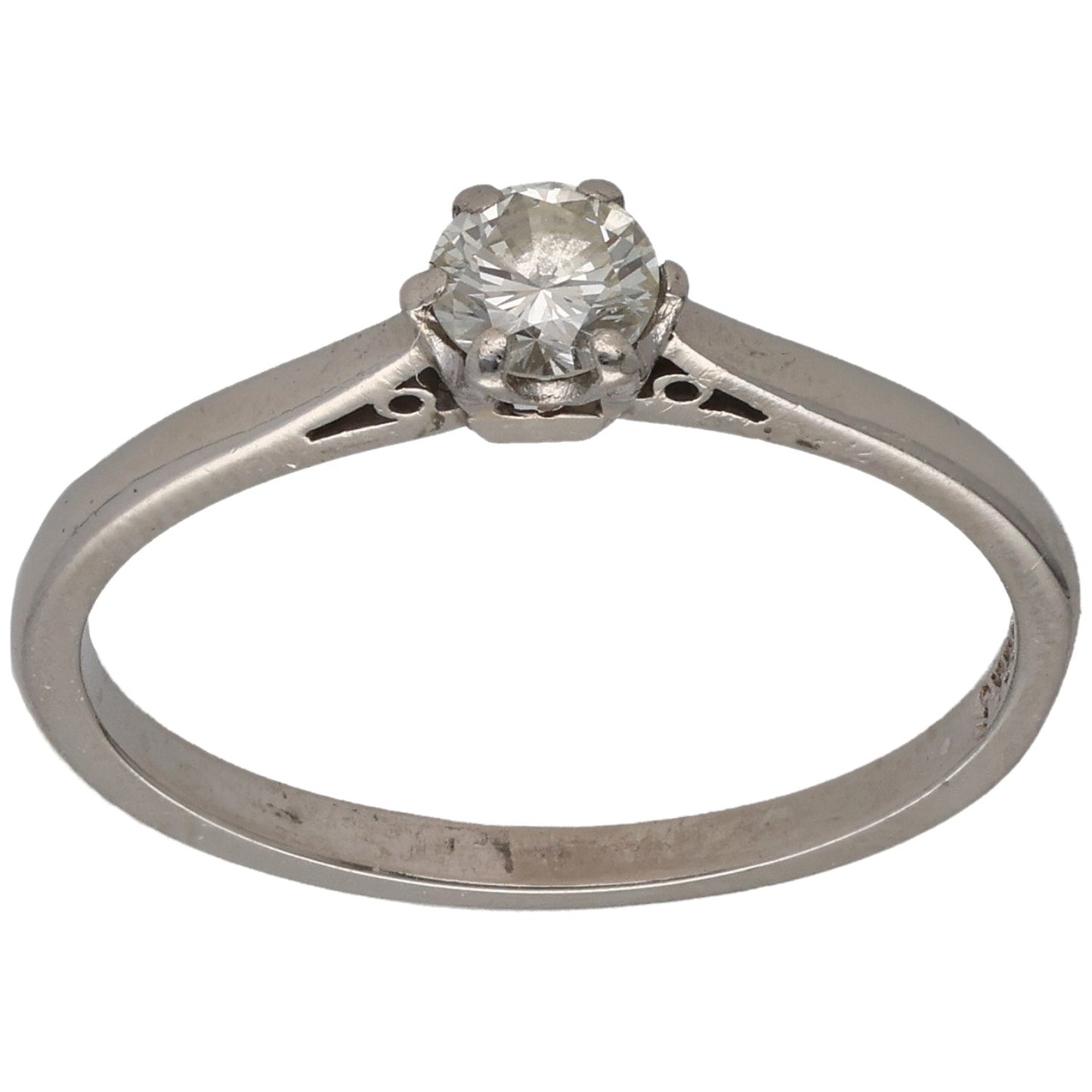 Platinum 0.27ct Diamond Solitaire Ring Size N
