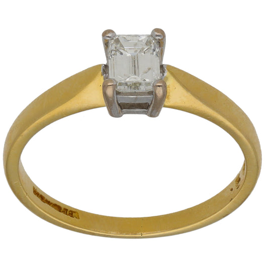 18ct Gold 0.50ct Diamond Solitaire Ring Size N