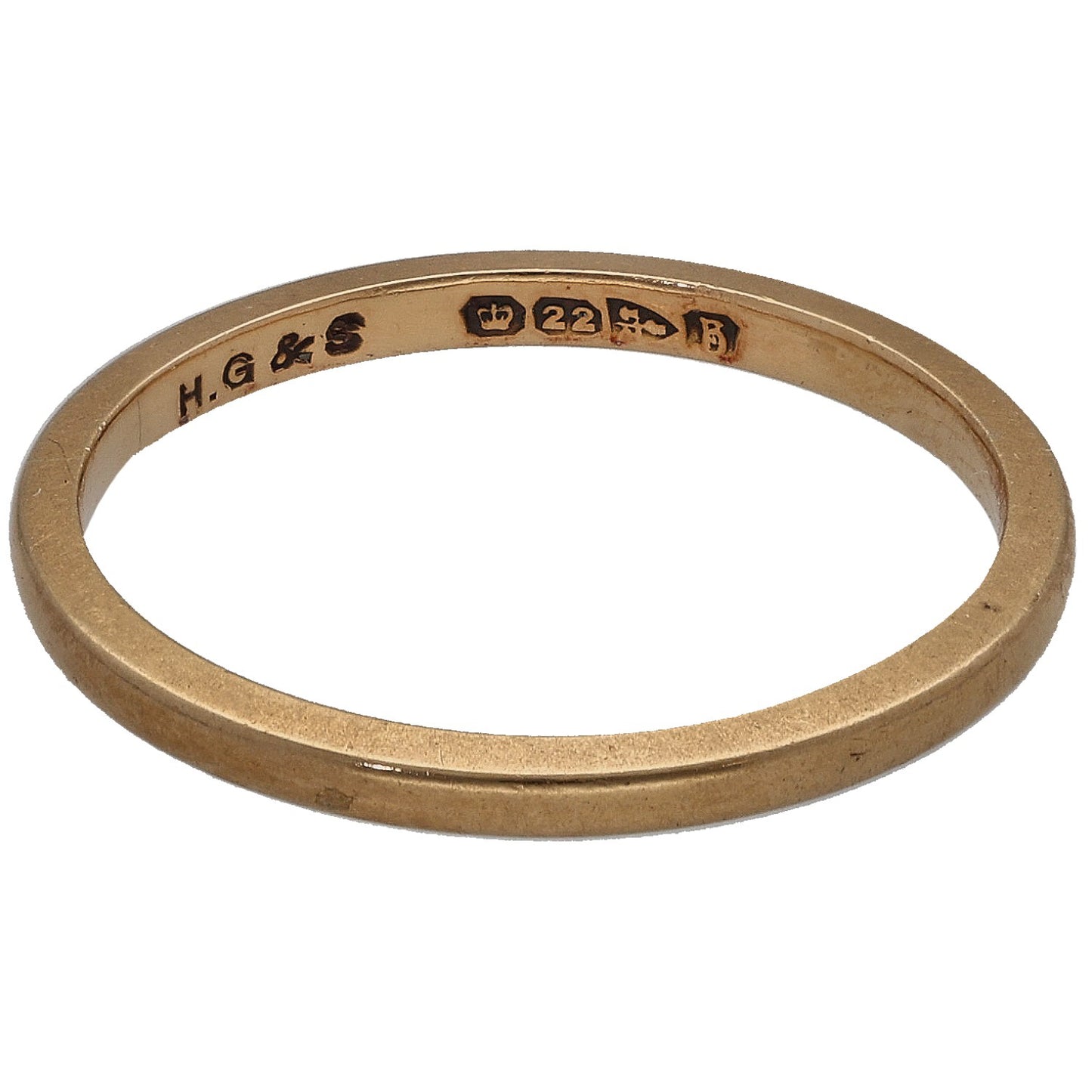 22ct Gold Plain Wedding Ring Size M