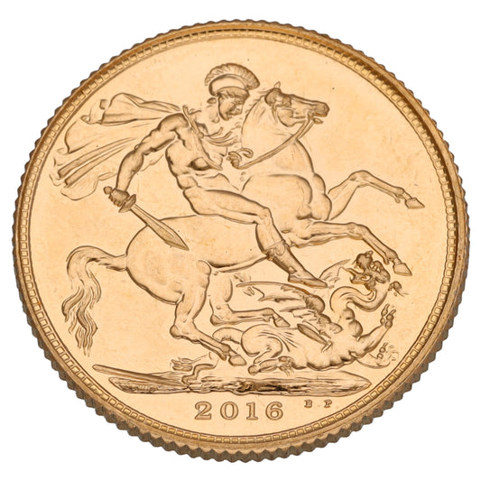 22ct Gold Queen Elizabeth II Full Sovereign Coin 2016