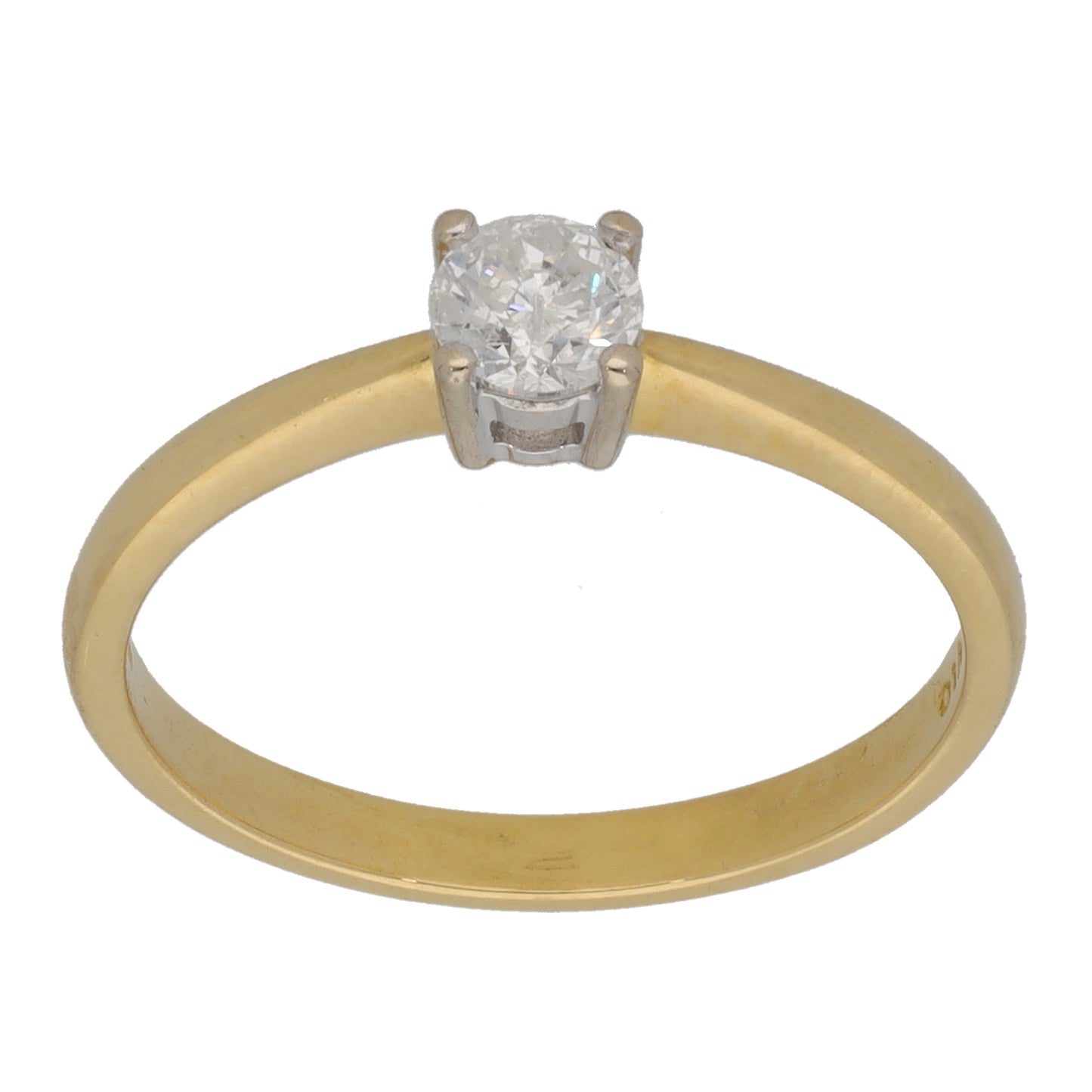 18ct Gold 0.25ct Diamond Solitaire Ring Size M