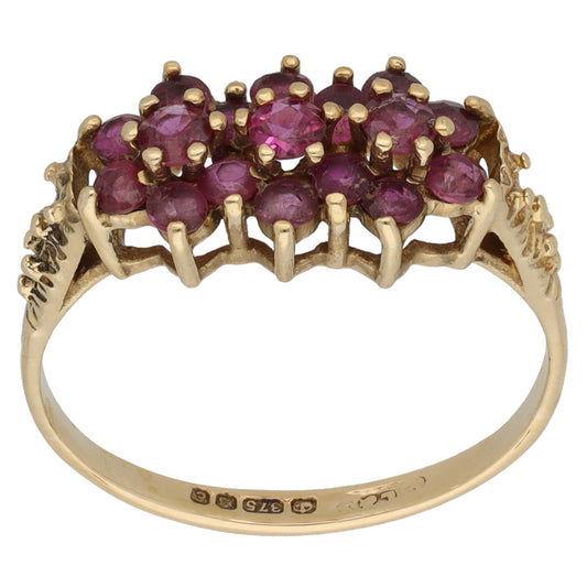 9ct Gold Ruby Dress/Cocktail Ring Size O