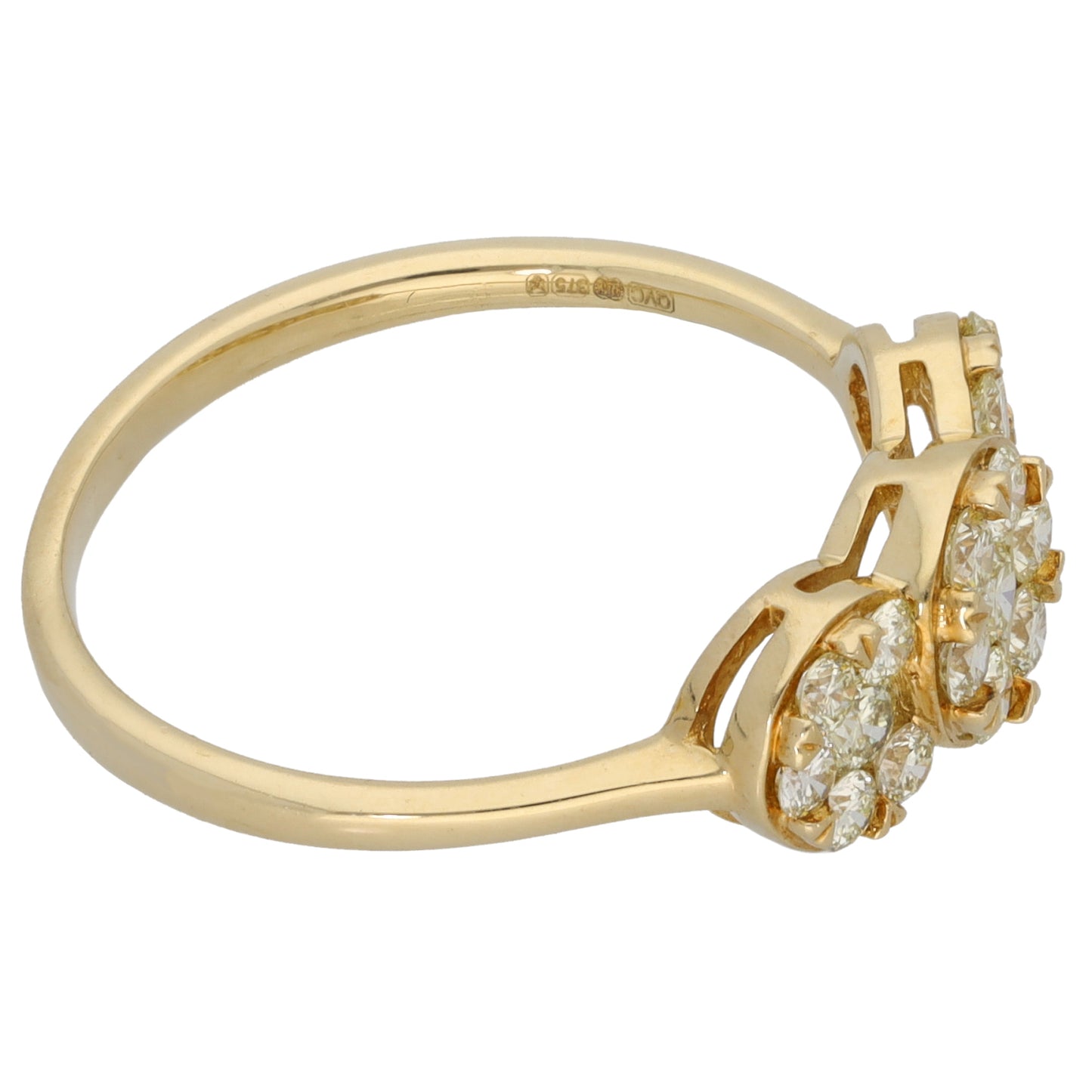 9ct Gold 0.70ct Diamond Dress/Cocktail Ring Size Q