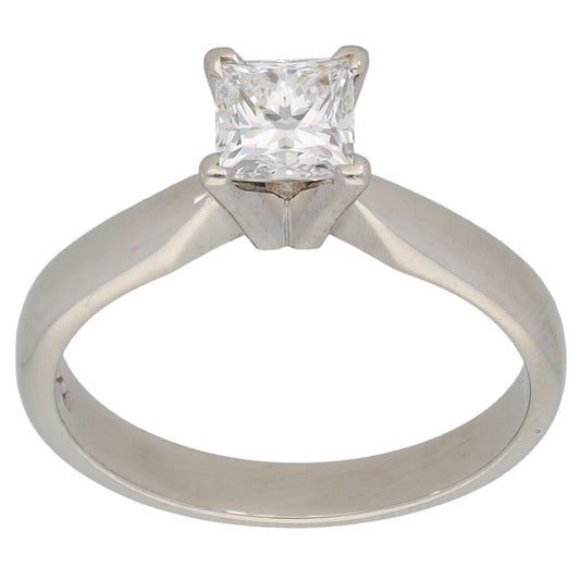 Platinum 0.73ct Diamond Solitaire Ring Size M