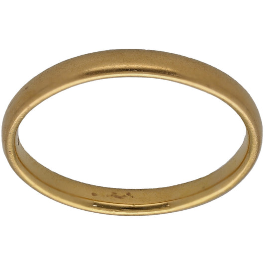 22ct Gold Plain Wedding Ring Size O